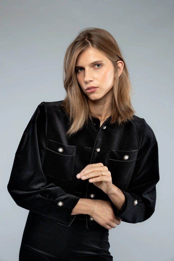 Louvre Velvet Jacket Black